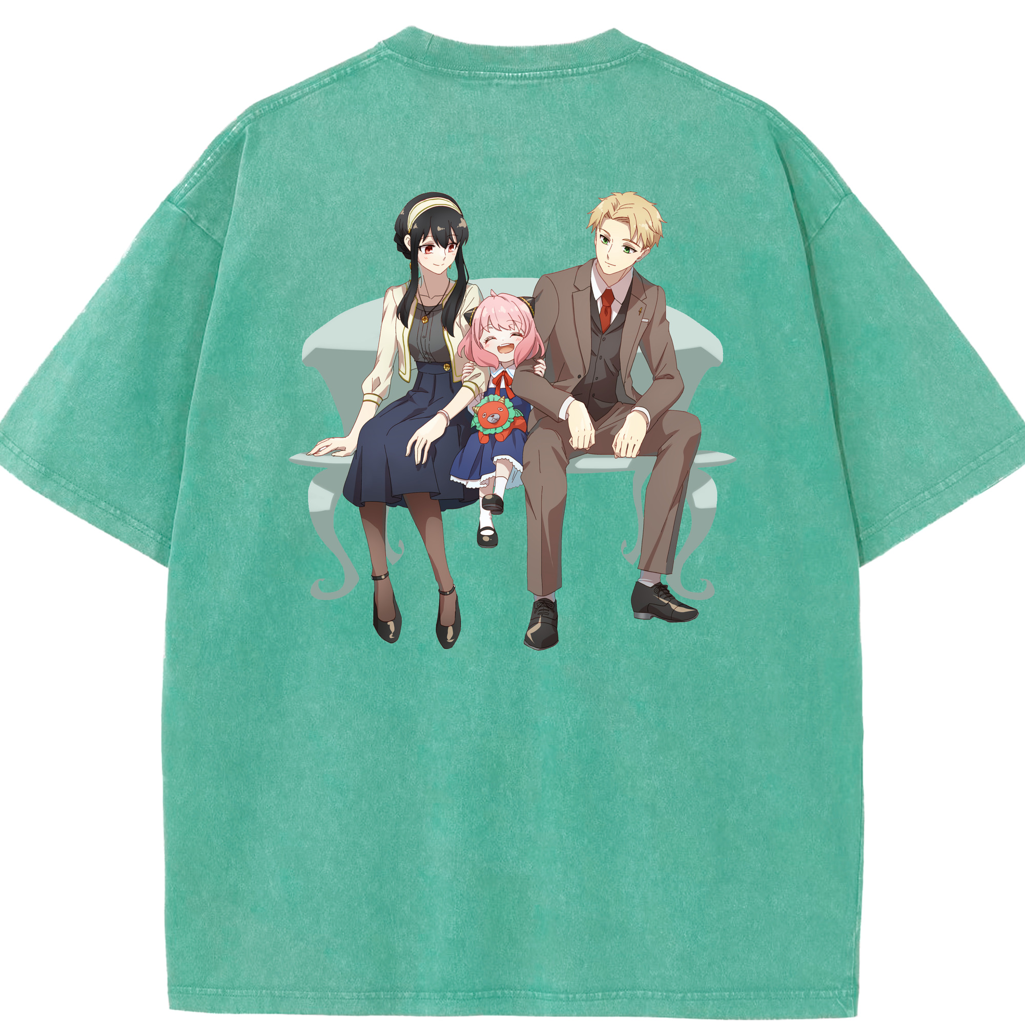 （画像用） SPY×FAMILY间谍家家酒 綿100% ヴィンテージ風 半袖Tシャツ（背面プリント）